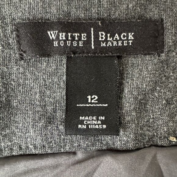 White House Black Market Gray Lined Skirt Size 12 - Picture 3 of 12